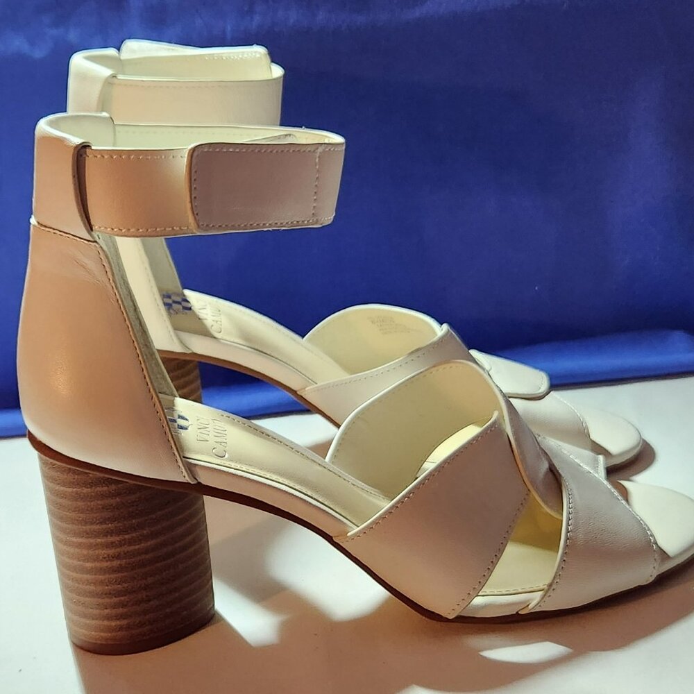 Vince Camuto heeled sandals sz 8.5 M white NWOB - Picture 2 of 6